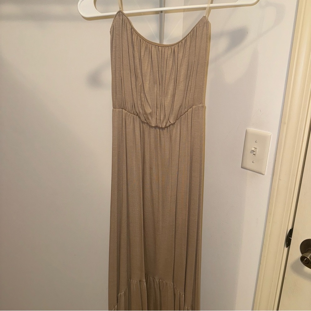 Strapless Maxi Dress with High-Low bottom